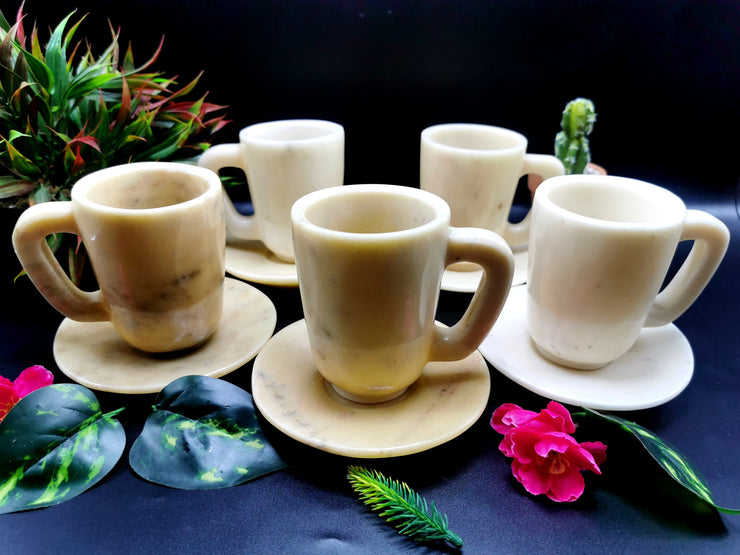 Ivory Agate Tea Cup & Saucer: A Captivating Fusion of Elegance and Functionality