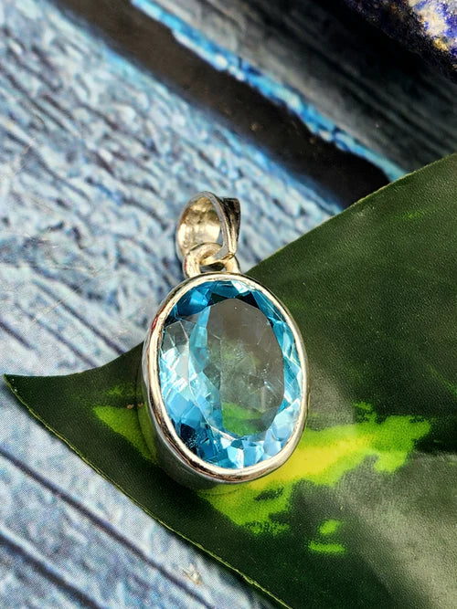 Embrace the Serenity of Summer with Blue Topaz Pendants in 925 Silver