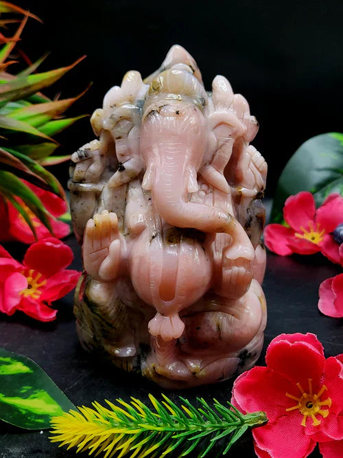 What Are the benefits of this pink opal lord ganesha statue?