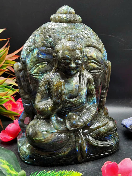 Labradorite Double Sided Buddha Carving: Healing Benefits and Care Tips | Importance and Spiritual Associations