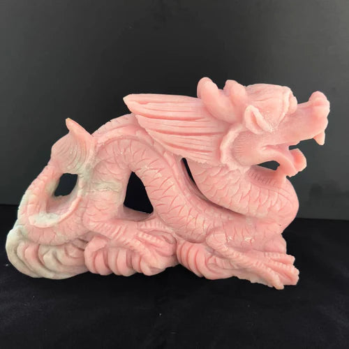 Unleash Strength and Serenity: The Significance of Pink Opal Dragon Carvings in Your Home