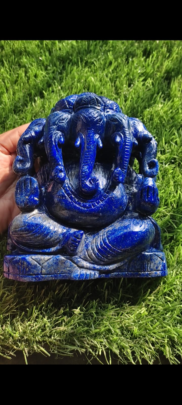 Lapis Lazuli Panchmukhi Ganesh Carving - A Divine Harmony of Art and Spirituality