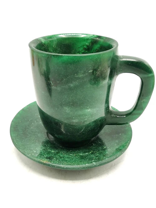 Dark Green Aventurine Tea Cup & Saucer - Unveiling the Splendor, Benefits and Sacred Placement of this Celestial Gemstone