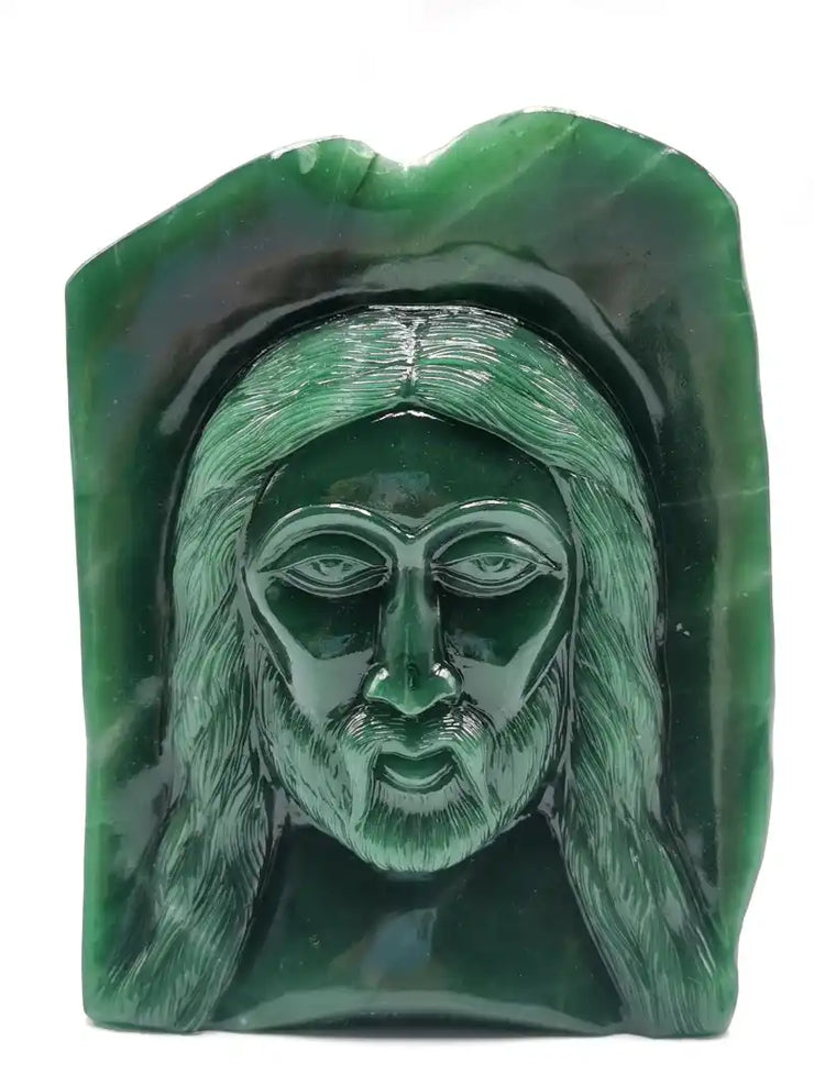 How Can Lord Jesus Carving Be Good for Home and the Spiritual Benefits of Dark Green Aventurine Gemstone? | Lord Jesus Carving in Natural Dark Green Aventurine: A Divine Symbol of Strength and Serenity