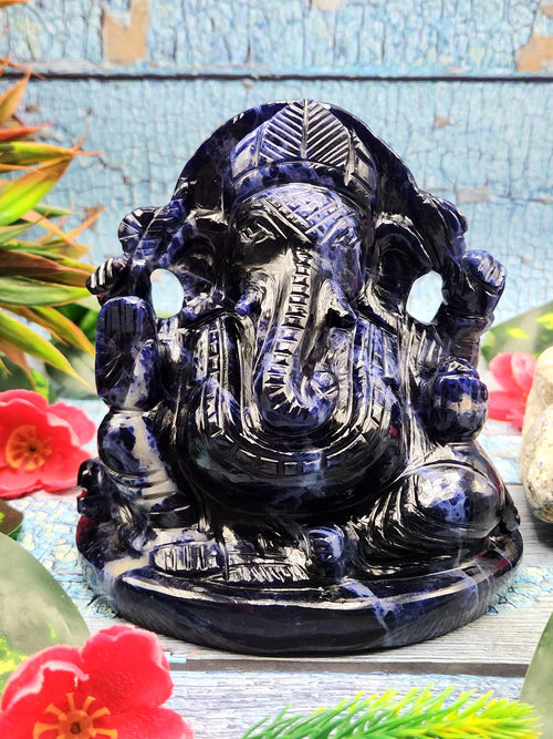 Discover the Serenity of Lord Ganesha in Sodalite Stone