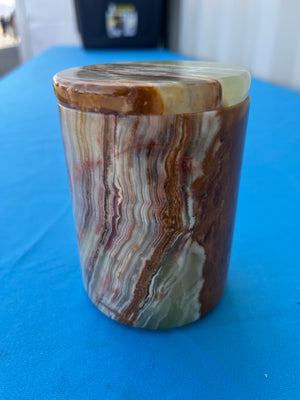 Green Onyx jar with lid: A Perfect Blend of Beauty, Functionality, and Spiritual Harmony | Home Decor | Crystal Healing