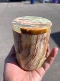 Green Onyx jar with lid: A Perfect Blend of Beauty, Functionality, and Spiritual Harmony | Home Decor | Crystal Healing