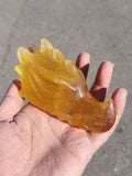 Dragon Head Carving in Yellow Fluorite for Strength, Prosperity, and Spiritual Protection | Home Decor | Crystal Healing