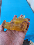 Dragon Head Carving in Yellow Fluorite for Strength, Prosperity, and Spiritual Protection | Home Decor | Crystal Healing