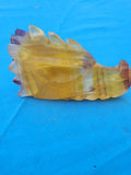 Dragon Head Carving in Yellow Fluorite for Strength, Prosperity, and Spiritual Protection | Home Decor | Crystal Healing