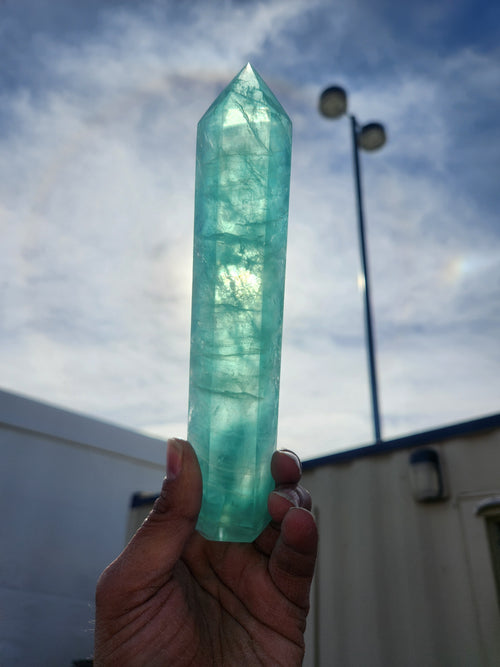 Green Fluorite Tower: A Beacon of Harmony, Protection and Prosperity | Home Decor | Crystal Healing