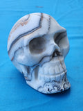 Zebra Calcite Skull Carving: A Symbol of Transformation, Strength, and Balance | Home Decor | Crystal Healing