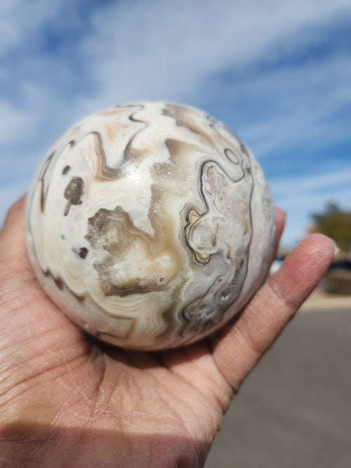 Zebra Onyx Sphere: Experience Harmony and Strength with This Exquisite Handmade Gemstone | Home Decor | Crystal Healing