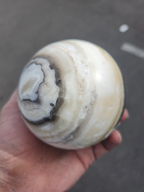 Zebra Onyx Sphere: A Symbol of Balance and Protection | Home Decor | Crystal Healing