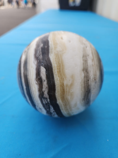 Zebra Onyx Sphere: A Symbol of Balance and Protection | Home Decor | Crystal Healing