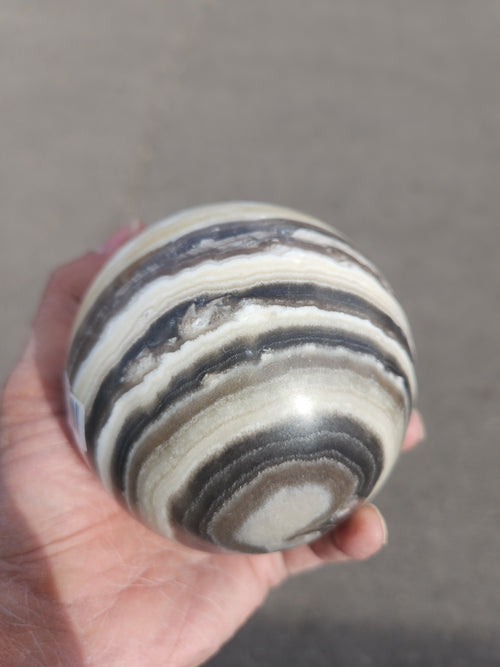 Zebra Onyx Sphere: A Symbol of Balance and Protection | Home Decor | Crystal Healing