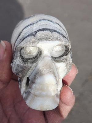 Zebra Onyx Skull Carving: A Fusion of Art, Symbolism, and Spiritual Significance | Crystal Decor | Crystal Healing