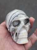 Zebra Onyx Skull Carving: A Fusion of Art, Symbolism, and Spiritual Significance | Crystal Decor | Crystal Healing