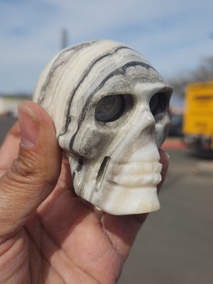 Zebra Onyx Skull Carving: A Fusion of Art, Symbolism, and Spiritual Significance | Crystal Decor | Crystal Healing