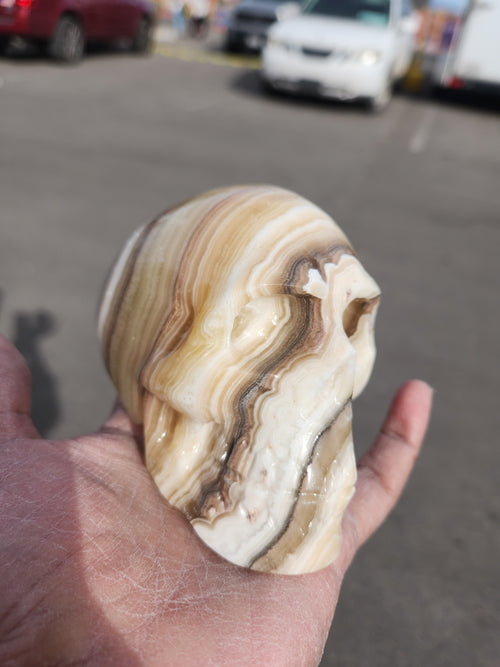 Zebra Onyx Skull Carving: A Perfect Blend of Home Elegance and Spiritual Energy