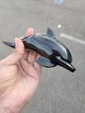 Black Onyx Dolphin Carving: A Symbol of Strength, Protection, and Serenity | Crystal Decor | Crystal Healing