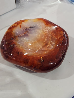 Carnelian Handmade Bowl: Aesthetic Decor and Spiritual Harmony | Reiki/Chakra/Healing | Home Decor | Weighing 400 gms