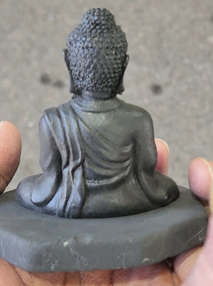 Russian Shungite Small Lord Buddha Carving: A Rare Gemstone of Balance, Healing, and Spiritual Harmony | Home Decor