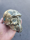 Pyrite Druzy Skull Carving: A Symbol of Power, Transformation, and Spiritual Insight | Crystal Crafts - Weight 1600 gms and 5 inches