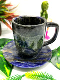 Sodalite Tea Cup & Saucer - Elevate Your Space with a Handmade Gemstone Masterpiece | ONLY 1 Cup and 1 Saucer