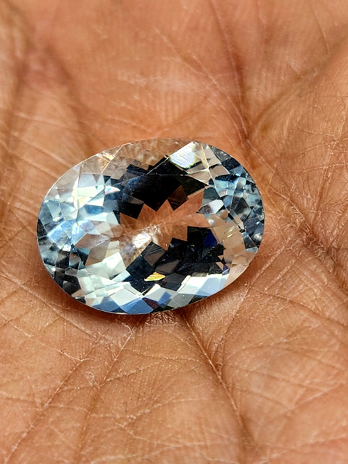 Aquamarine AA Grade Oval-Shaped Faceted Loose Gemstone - Radiant Azure Treasures