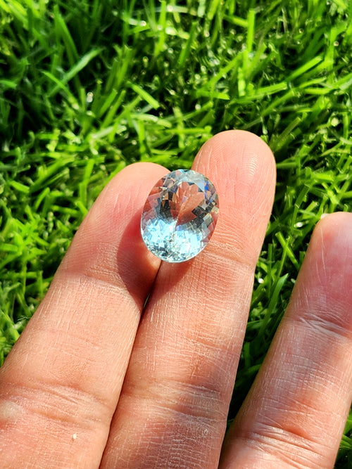 Aquamarine AA Grade Oval-Shaped Faceted Loose Gemstone - Radiant Azure Treasures