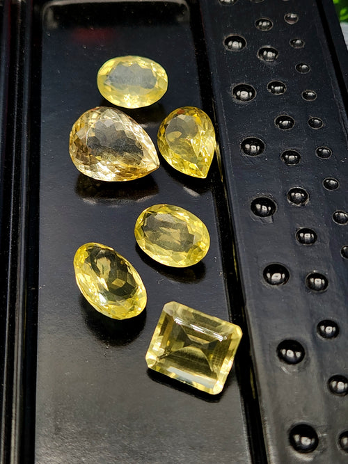 Lemon Quartz Faceted Mix-Shaped Loose Gemstones - Radiant Splendor and