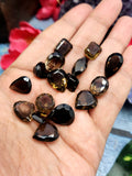 Smokey Quartz Faceted Loose Gemstones in Mixed Shape - Earthy Elegance - Lot of 16 units