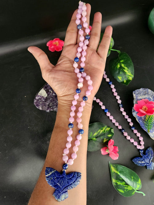 Divine Elegance: Lapis Lazuli Ganesha, Phoenix Mala & Meditation Point – Women’s Day Special