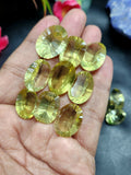 Lemon Quartz Faceted Loose Gemstones: Unveiling Timeless Elegance with the Concave Cut Oval Shape | Lot of 19 units