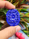 Lapis Lazuli Pendant Carving in Mughal Floral Design - Eternal Elegance | Gemstone Necklace | Birthday Gift | Valentine gift | Mother's Day gift