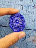 Lapis Lazuli Pendant Carving in Mughal Floral Design - Eternal Elegance | Gemstone Necklace | Birthday Gift | Valentine gift | Mother's Day gift