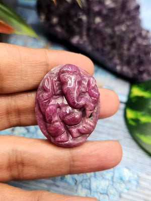 Ruby Ganesha Carving Pendant - A Fusion of Spirituality and Elegance | Birthday Gift | Daughter's Day Gift | Mother's Day Gift