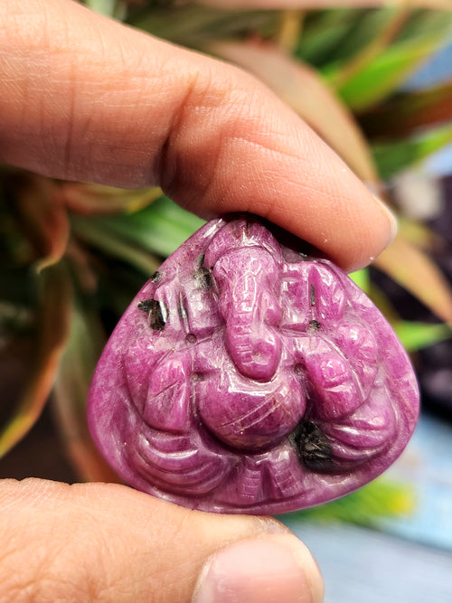 Ruby Ganesha Carving Pendant - A Fusion of Spirituality and Elegance | Birthday Gift | Daughter's Day Gift | Mother's Day Gift