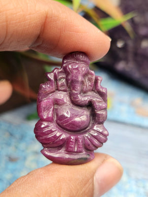 Ruby Ganesha Carving Pendant - A Symbol of Wisdom, Power and Vitality | Gemstone Pendant | Birthday Gift | Daughter's Day Gift | Mother's Day Gift