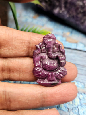 Ruby Ganesha Carving Pendant - A Symbol of Wisdom, Power and Vitality | Gemstone Pendant | Birthday Gift | Daughter's Day Gift | Mother's Day Gift