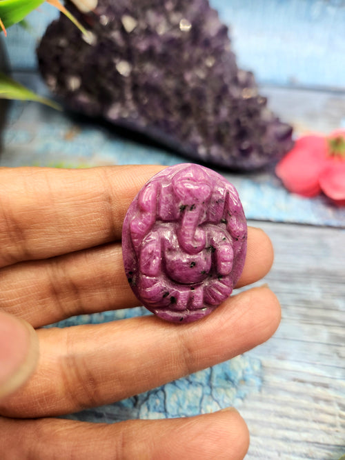 Ruby Ganesha Carving Pendant - Uniting Tradition with Modern Sophistication | Gemstone Pendant | Birthday Gift | Daughter's Day Gift | Mother's Day Gift