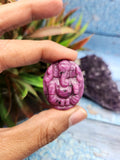 Ruby Ganesha Carving Pendant - Uniting Tradition with Modern Sophistication | Gemstone Pendant | Birthday Gift | Daughter's Day Gift | Mother's Day Gift