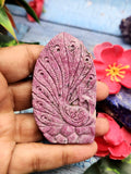 Lord Krishna Carving in Ruby Stone - A Divine Guardian Against Negative Energy | 2.7 inches and 388 carats