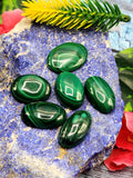 Malachite Cabochons Oval-Shaped Loose Gemstones - Beauty, Luck and Confidence in Every Facet - Lot of 6 units