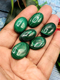 Malachite Cabochons Oval-Shaped Loose Gemstones - Beauty, Luck and Confidence in Every Facet - Lot of 6 units