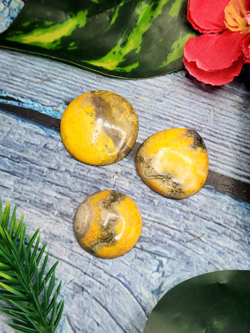 Bumble Bee Jasper Cabochon Loose Gemstones - Harnessing Spiritual Energy | Lot of 3 units