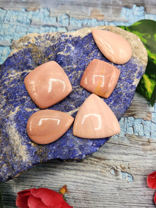 Pink Opal Cabochons Mix Shape Loose Gemstone - Merging Beauty and Spirituality | Lot of 5 units