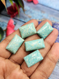 Amazonite Cabochons Rectangle Shaped Loose Gemstones- Merging Beauty and Spirituality | Lot of 5 units