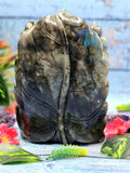 Goddess Kali statue/idol/murti in labradorite stone - A Divine Fusion of Wisdom and Spiritual Illumination | 8 inches and 3110 gms